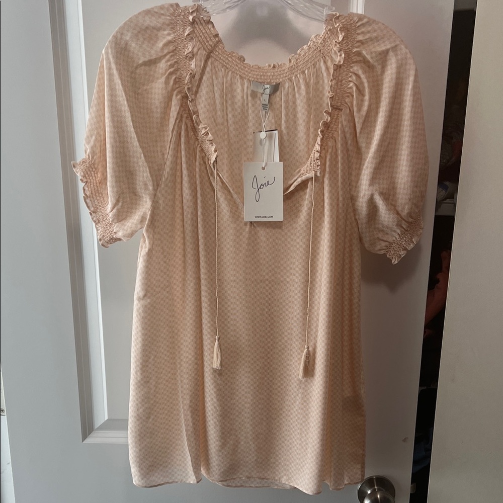 Joie Soft Peach Ruffle Blouse